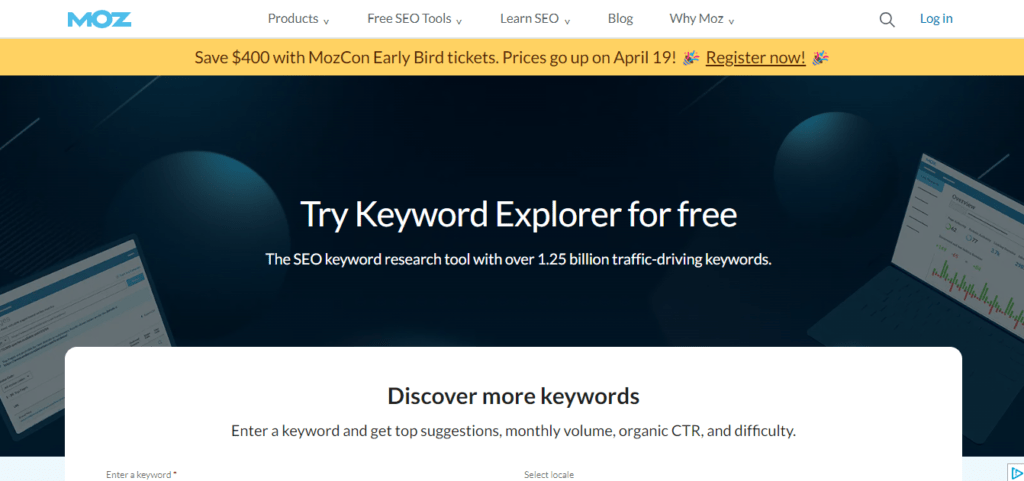 Moz Keyword Explorer