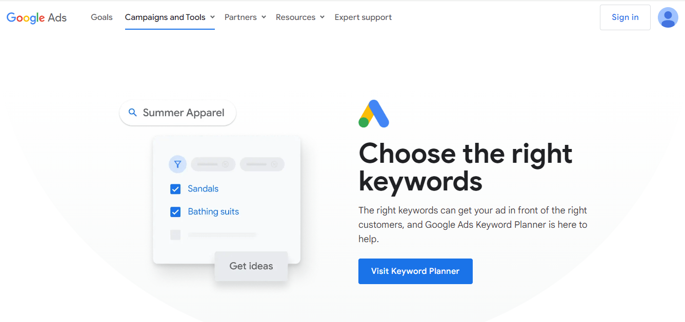 google keyword planner