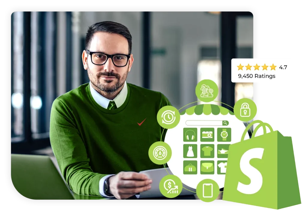 Krolog Shopify services and e-commerce development graphic